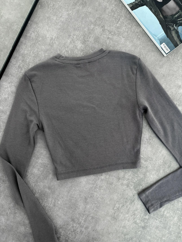 Uzun Kollu Basic Crop Top