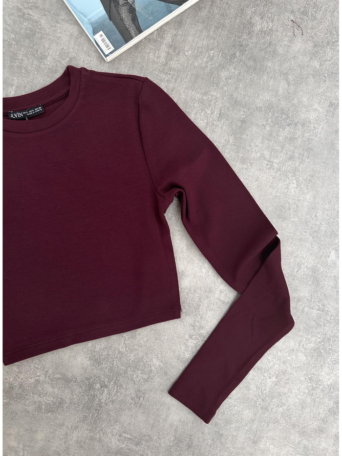 Uzun Kollu Basic Crop Top