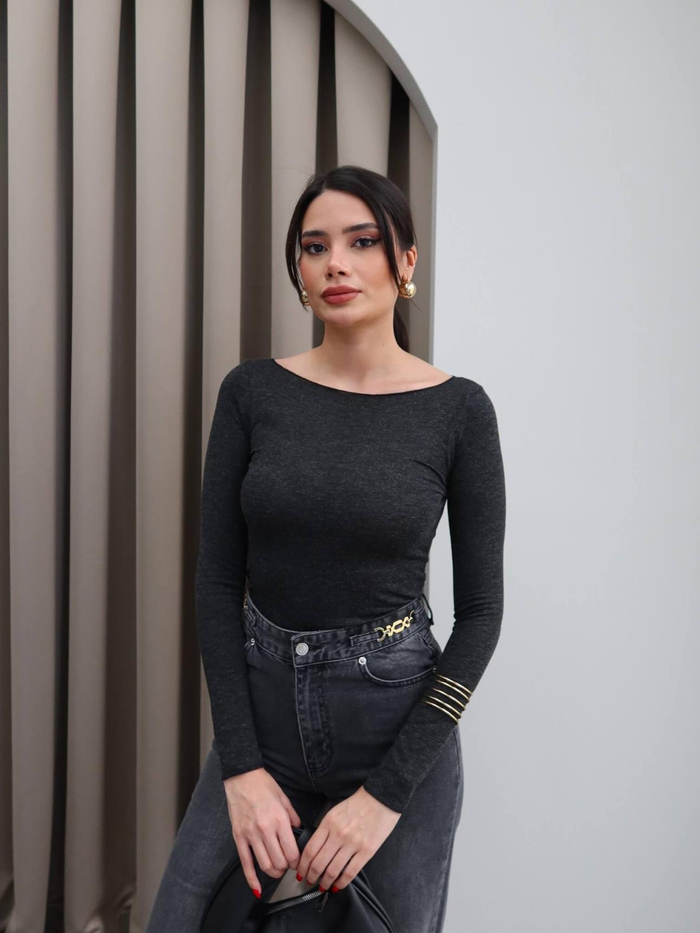 Uzun Kollu Yuvarlak Yaka Body
