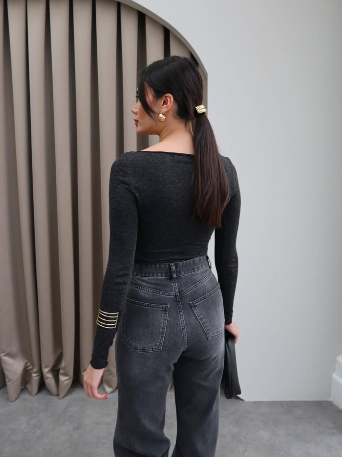 Uzun Kollu Yuvarlak Yaka Body