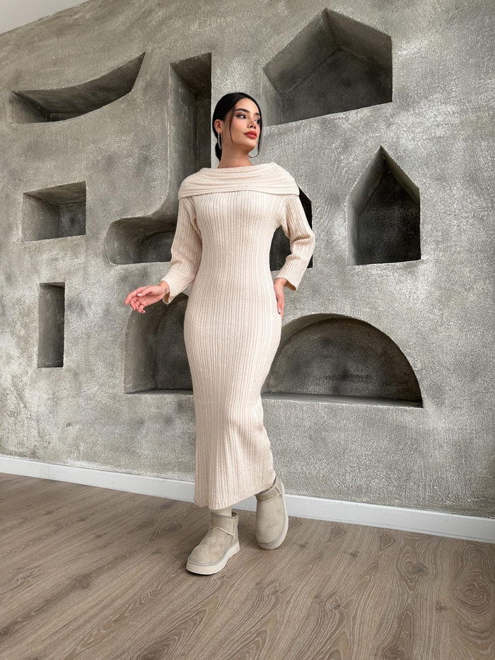 Vanilya Şal Yaka Elbise