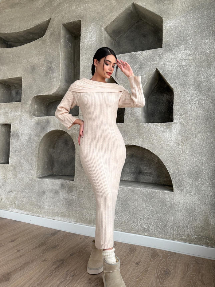 Vanilya Şal Yaka Elbise