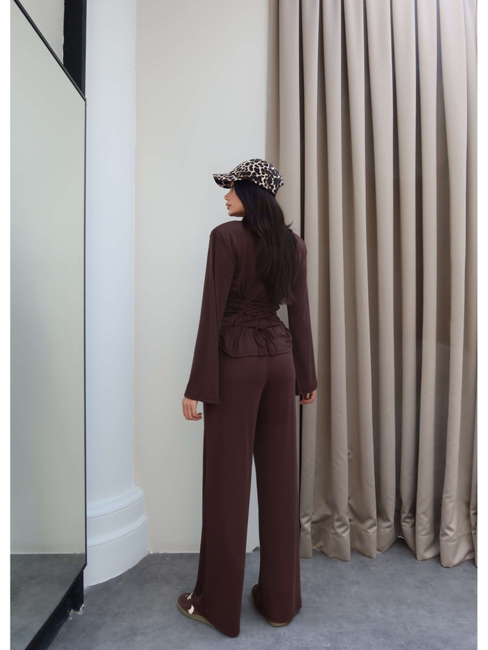 Vatkalı Bel Bağlamalı Eşofman Takım