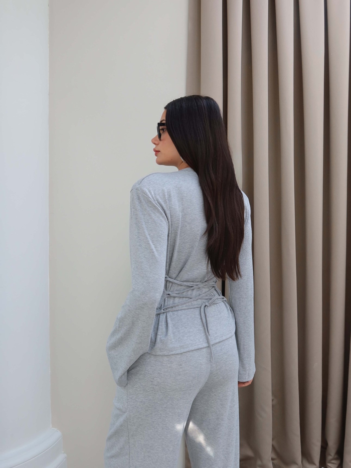 Vatkalı Bel Bağlamalı Eşofman Takım