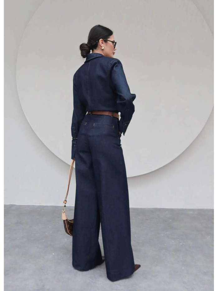 Vatkalı Denim Gömlek Pantolon Takımı