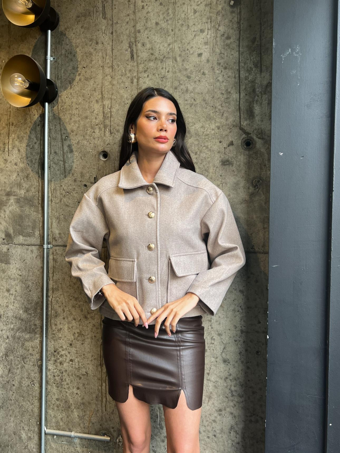 Visone Big Pocket Kaşe Ceket