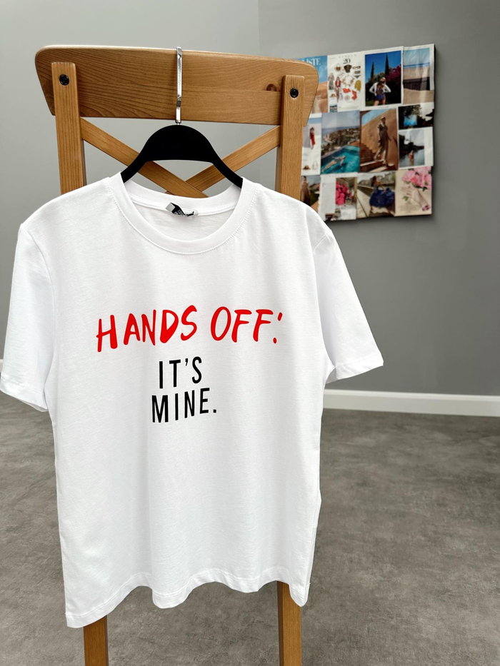 White Yazı Baskılı Tshirt