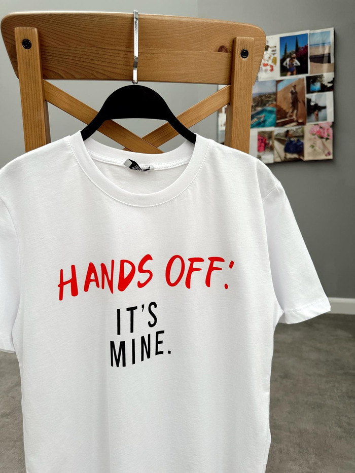 White Yazı Baskılı Tshirt