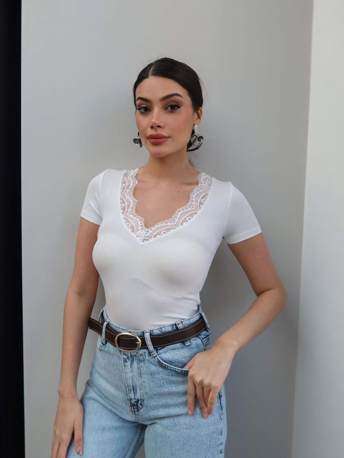 Yaka Dantelli Tshirt