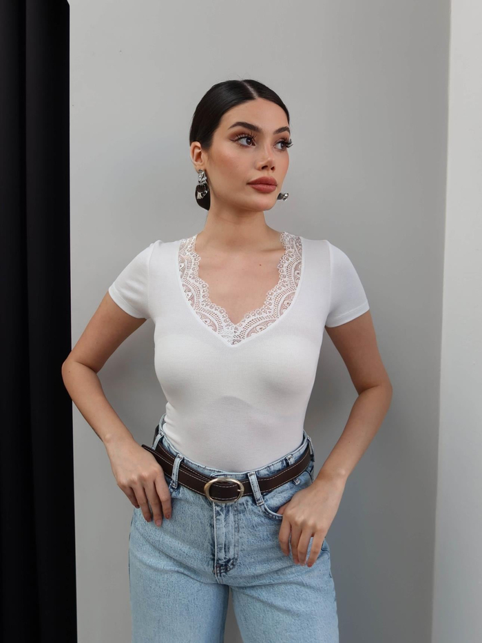 Yaka Dantelli Tshirt