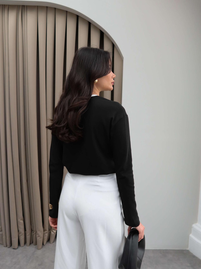 Yaka Şeritli Uzun Kol Body