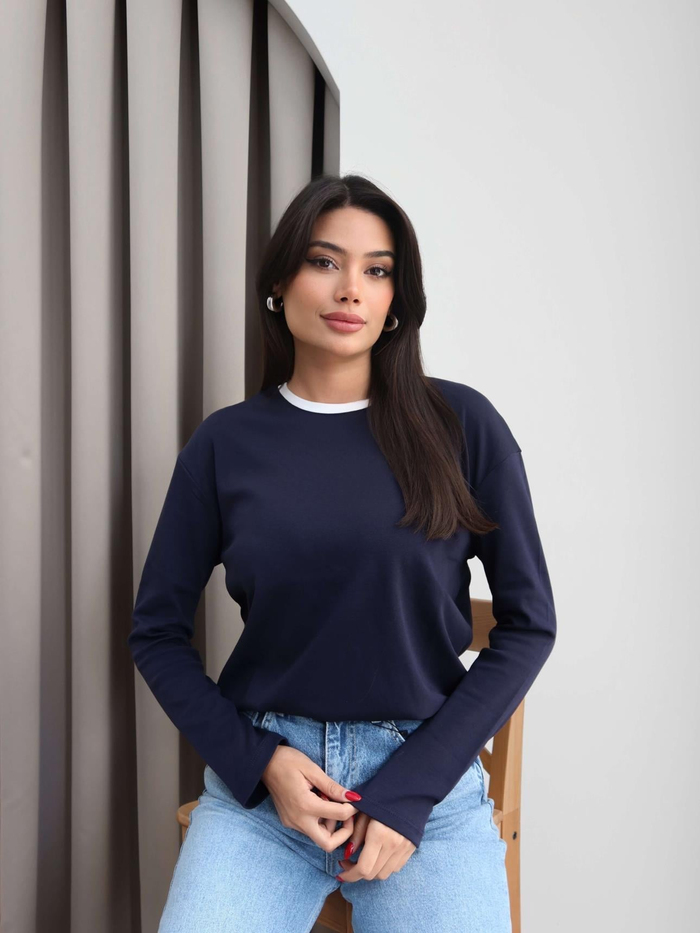 Yaka Şeritli Uzun Kol Body