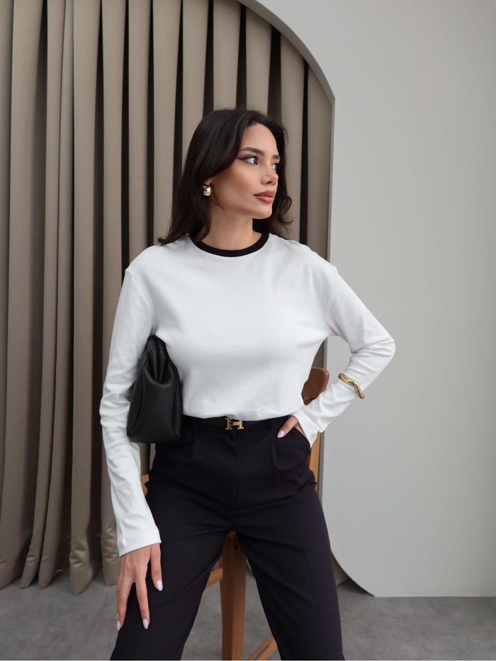 Yaka Şeritli Uzun Kol Body