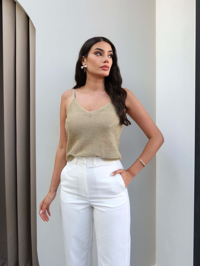 Yüksek Bel Düz Kesim Pantolon