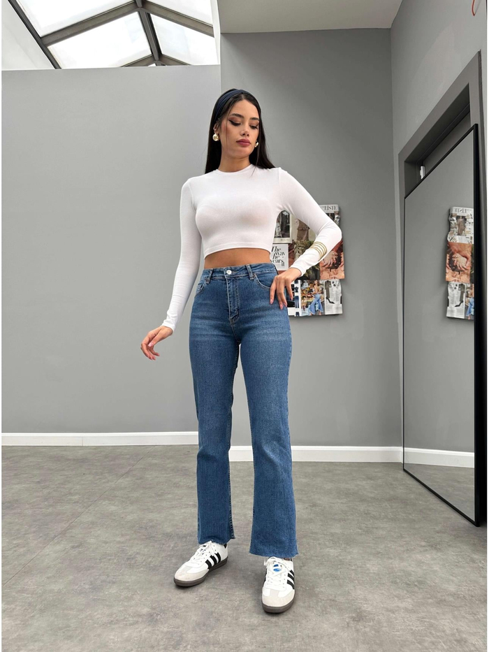 Yüksek Bel Full Length - Stretch Flare Jean
