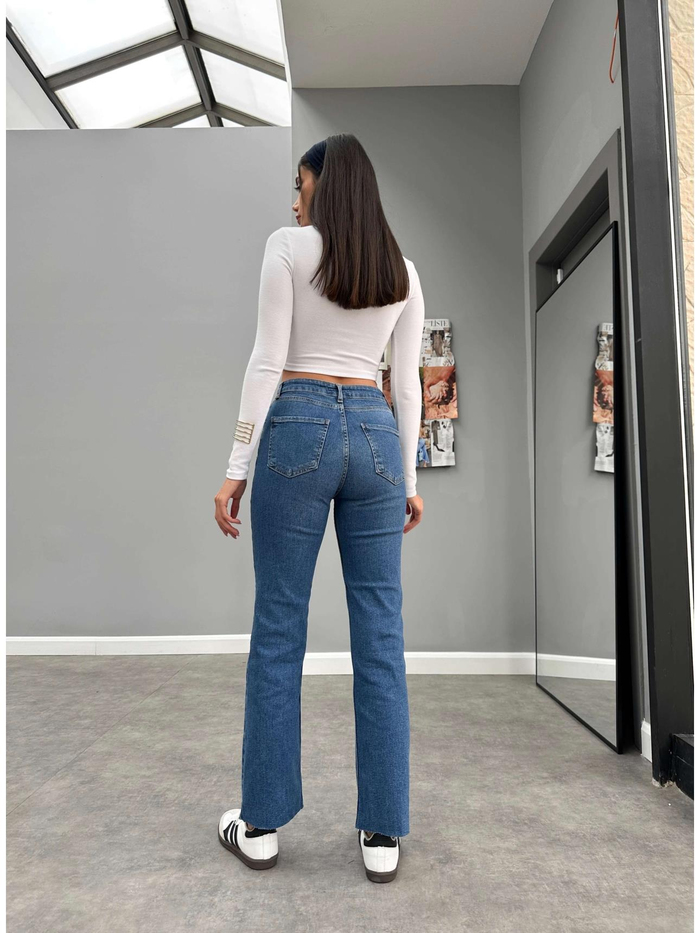 Yüksek Bel Full Length - Stretch Flare Jean