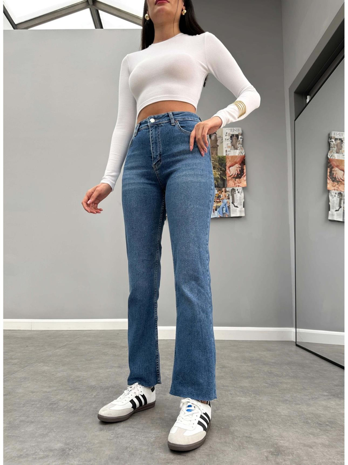 Yüksek Bel Full Length - Stretch Flare Jean