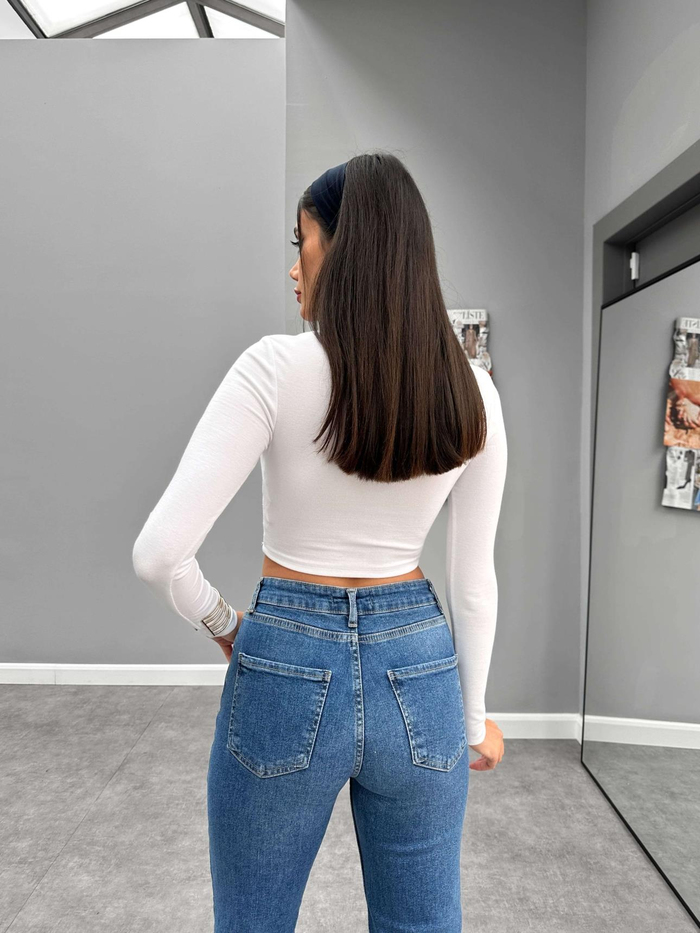 Yüksek Bel Full Length - Stretch Flare Jean