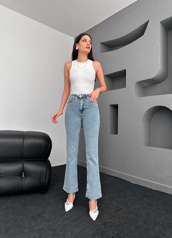 Yüksek Bel Full Length - Stretch Flare Jean