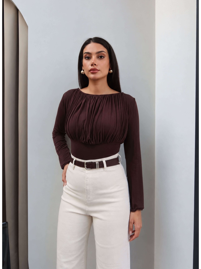 Yüksek Bel Kemerli Wide Leg Jean