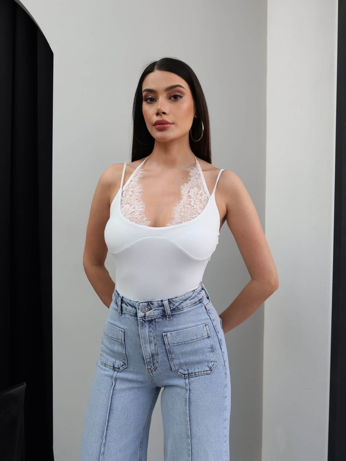Yüksek Bel Ön Çima Dikişli Jean
