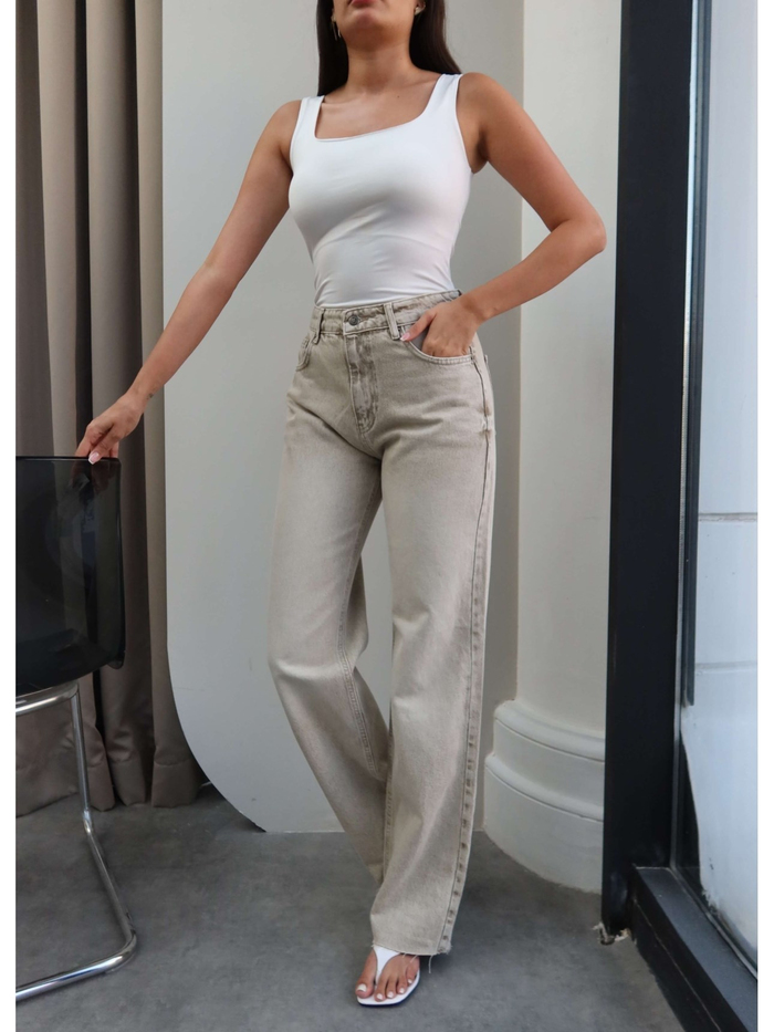 Yüksek Bel Straight Jean