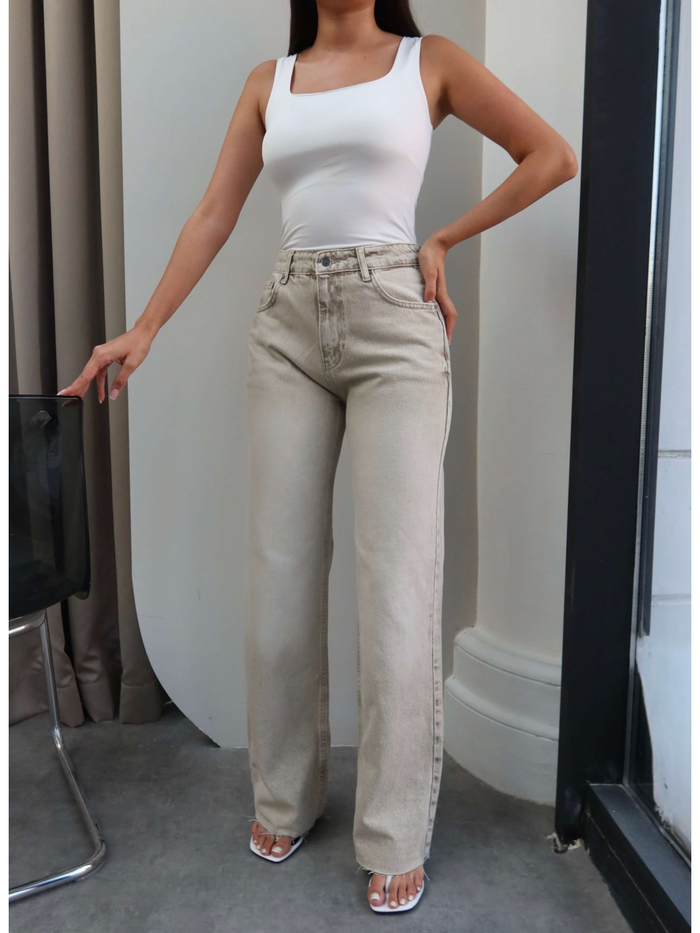Yüksek Bel Straight Jean