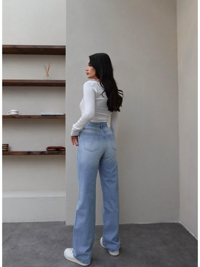 Yüksek Bel Straight Orj Jean