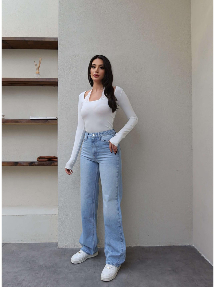 Yüksek Bel Straight Orj Jean