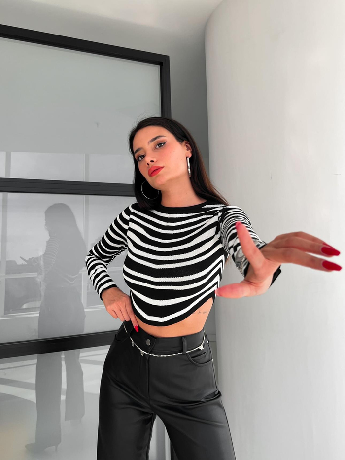 Zeo Desen Luxe Kısa Kazak