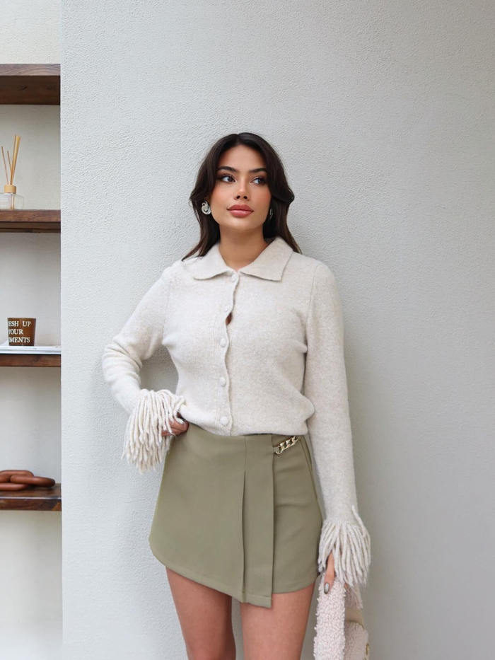 Zincir Detaylı Şort Etek