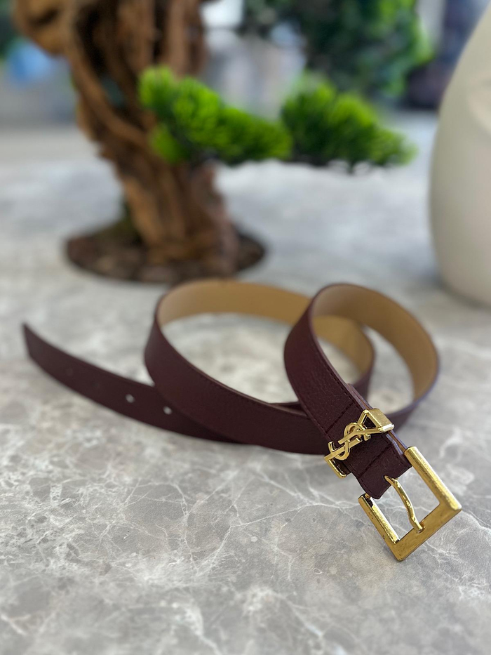 Gold Yazılı Kare Kemer BORDO-23YAKS000021