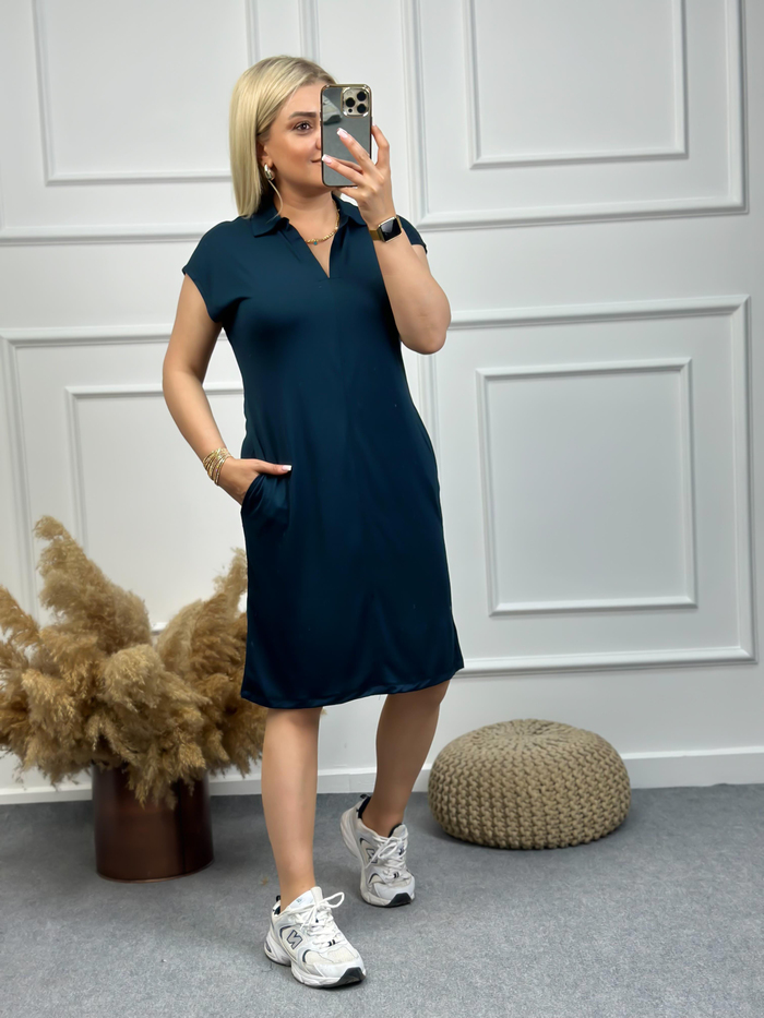 Polo Yaka Modal Kumaş Elbise LARCİVET-23YELB000087