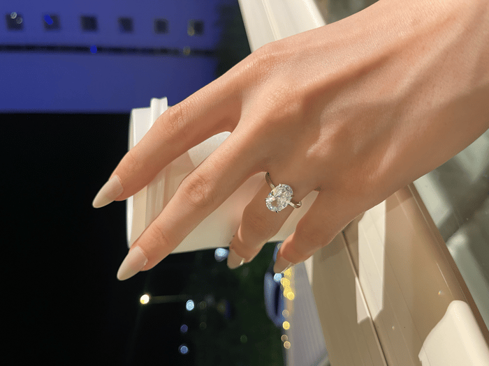 925 Ayar Gümüş Oval Zirkon Taş Gümüş Yüzük Siver Renk