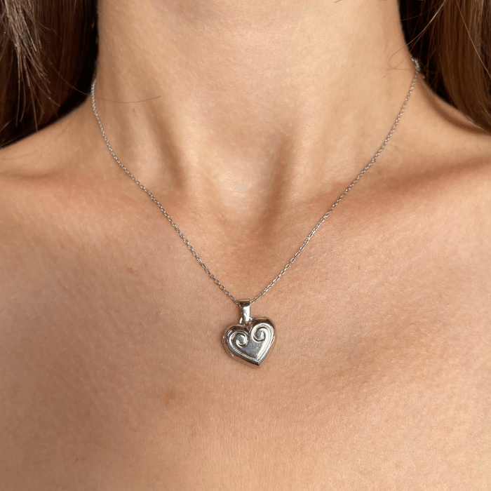 925 Ayar Gümüş Resim Konulabilir Love Kolye 