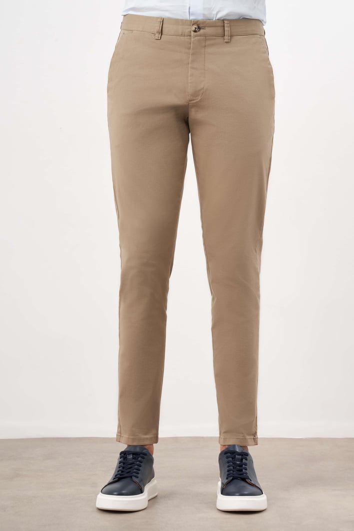 Morven Erkek Yeşil Mevsimlik Pamuk Yan Cep Slim Fit Chino Pantolon