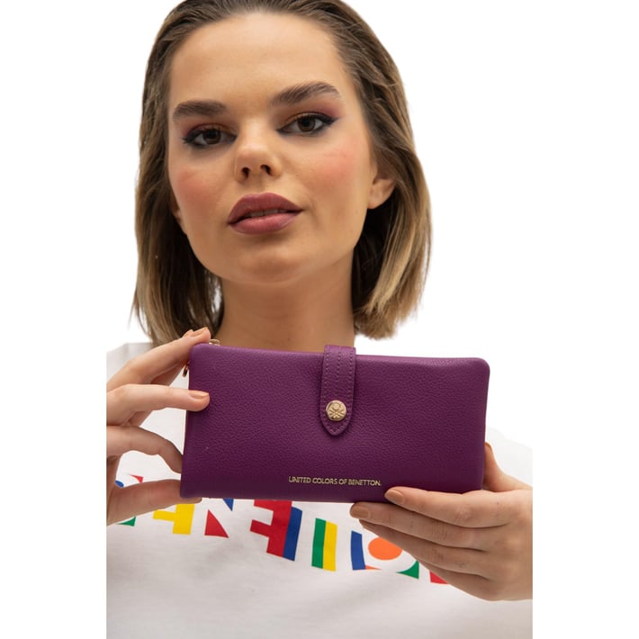 Benetton Bnt 1241 Kadın Cüzdan Mürdüm nehironline