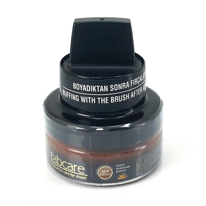 Fabcare Стеклянная банка Кремовая кожаная краска для обуви светло-коричневого цвета