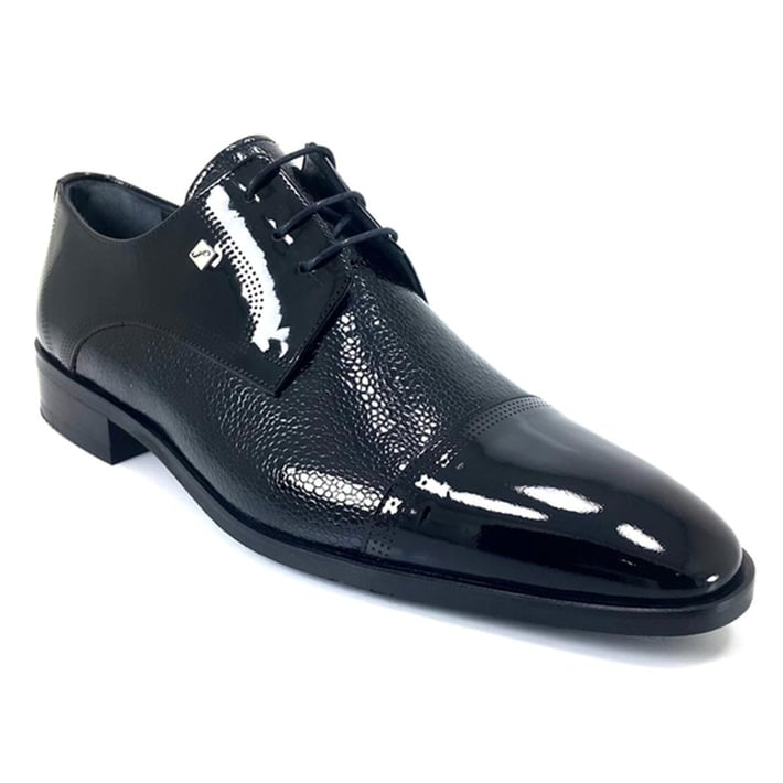 Классическая мужская обувь Fosco 2886 из лакированной кожи с черным принтом