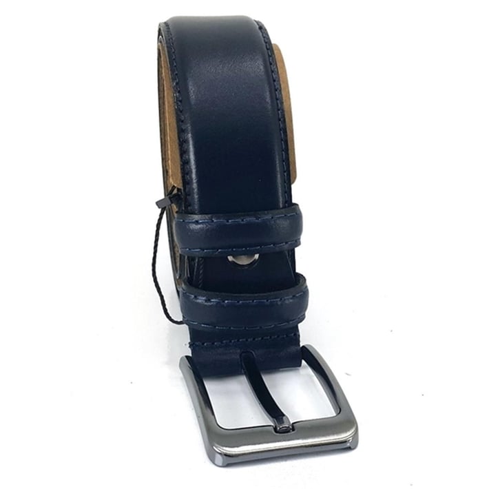 M501 Erkek Hakiki Deri Kemer 3,5 Cm - Lacivert nehironline