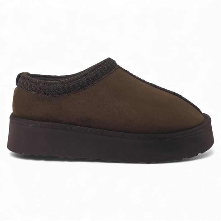 203 25KT Kadın Kışlık Terlik Kahverengi Nubuk nehironline