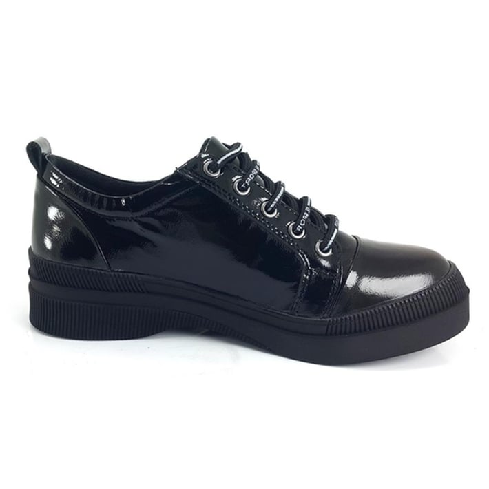 Albini 10061 22KA Günlük Bayan Ayakkabı - Siyah Kırışık Rugan nehironline
