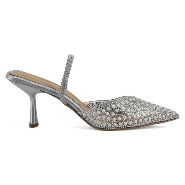 Beety 001 25YA Kadın Abiye Ayakkabı Gümüş nehironline