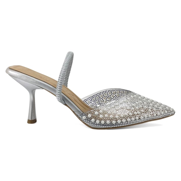 Beety 001 25YA Kadın Abiye Ayakkabı Gümüş nehironline