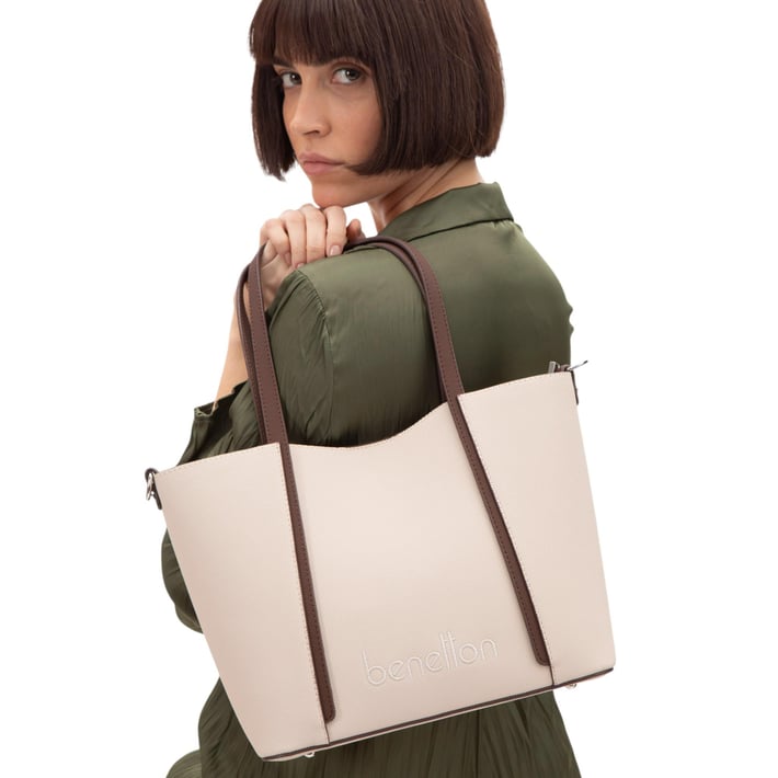 Benetton Bnt 1586 Kadın Kol Çantası Bej Kahverengi nehironline