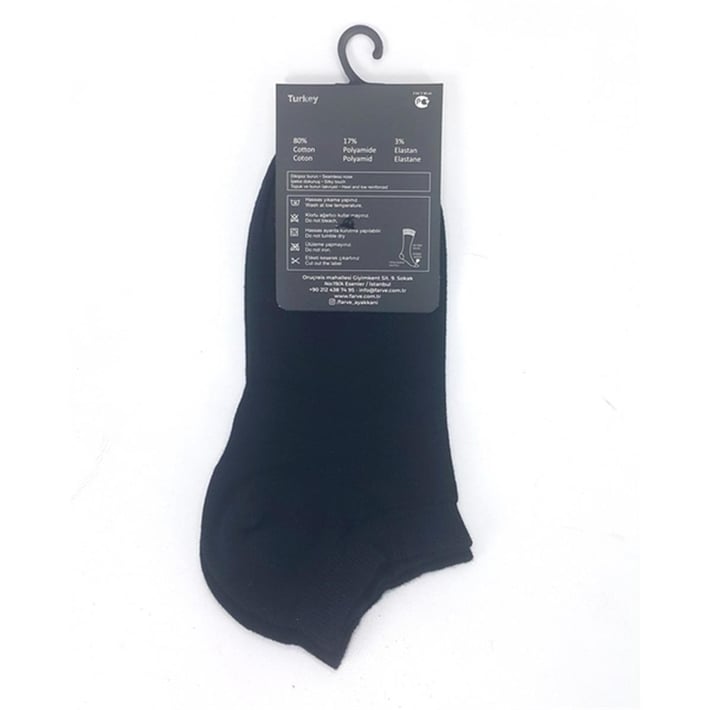 Fabcare Dikişsiz Bambulu Patik Erkek Çorabı - Siyah nehironline