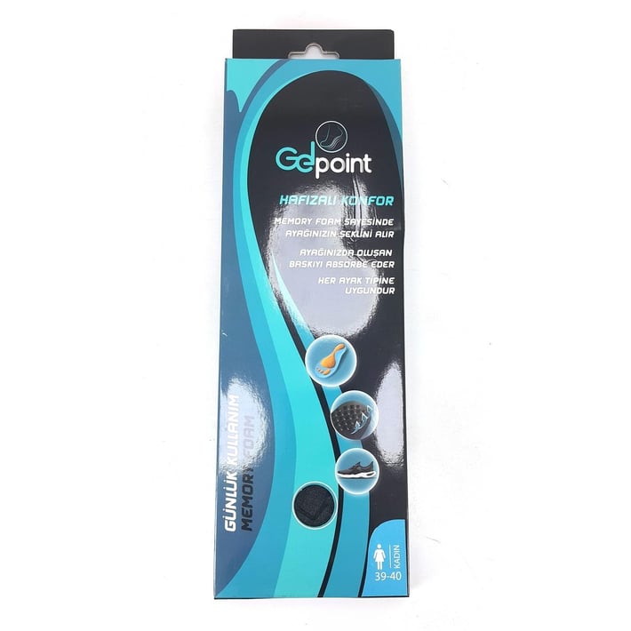 Hafızalı konfor Memory Form İç Tabanlık - Siyah nehironline