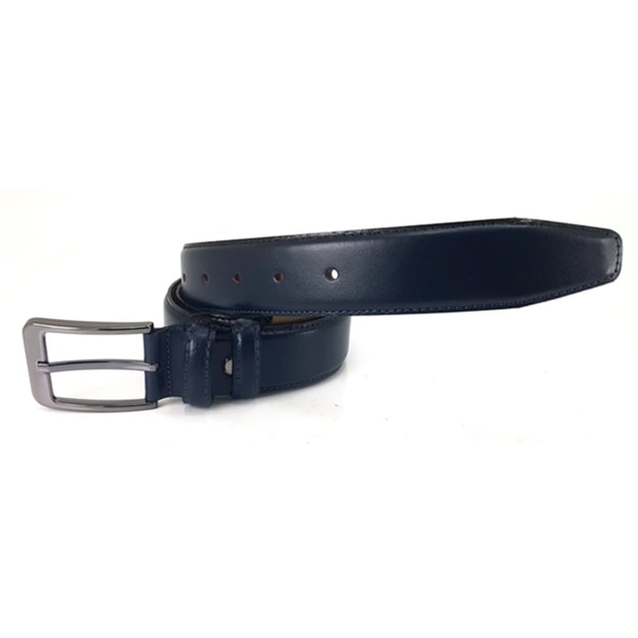 M501 Erkek Hakiki Deri Kemer 3,5 Cm - Lacivert nehironline