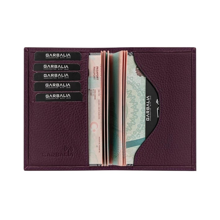 Nehironline Passcase Hakiki Deri Pasaportluk  - Mor nehironline