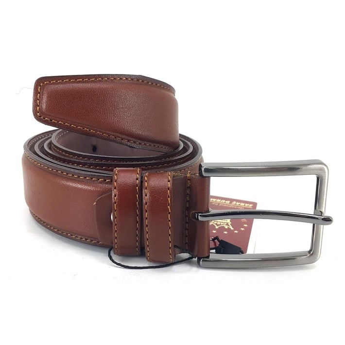 Saraç 1101 24K Erkek Klasik Dikişli Kemer - Kızıl Taba nehironline